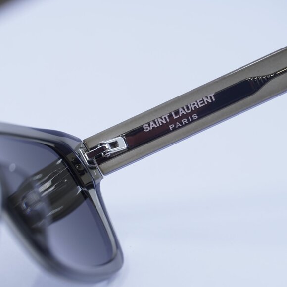 Saint Laurent SL662 003 Sunglasses Brown Rectangle Frame, Grey Lenses - Picture 6 of 10